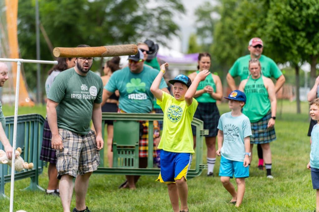 Kids competing in the highland games at the Dublin Irish Festival.