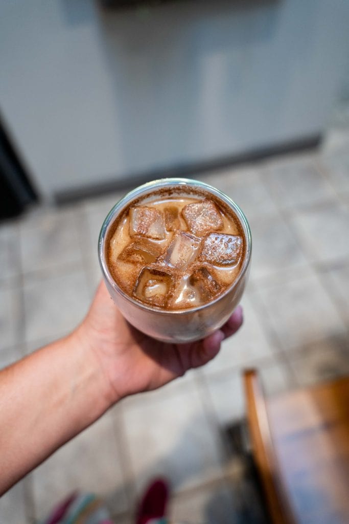 Horchata iced latte at Fresh Start Bakery in Delaware Ohio. 