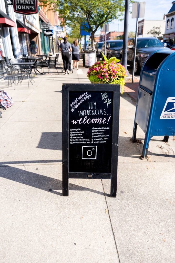 Cute sign at Coffeeology in Downtown Delaware Ohio. 