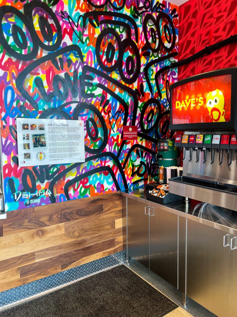 The interior of Dave's Hot Chicken in Columbus, Ohio. 