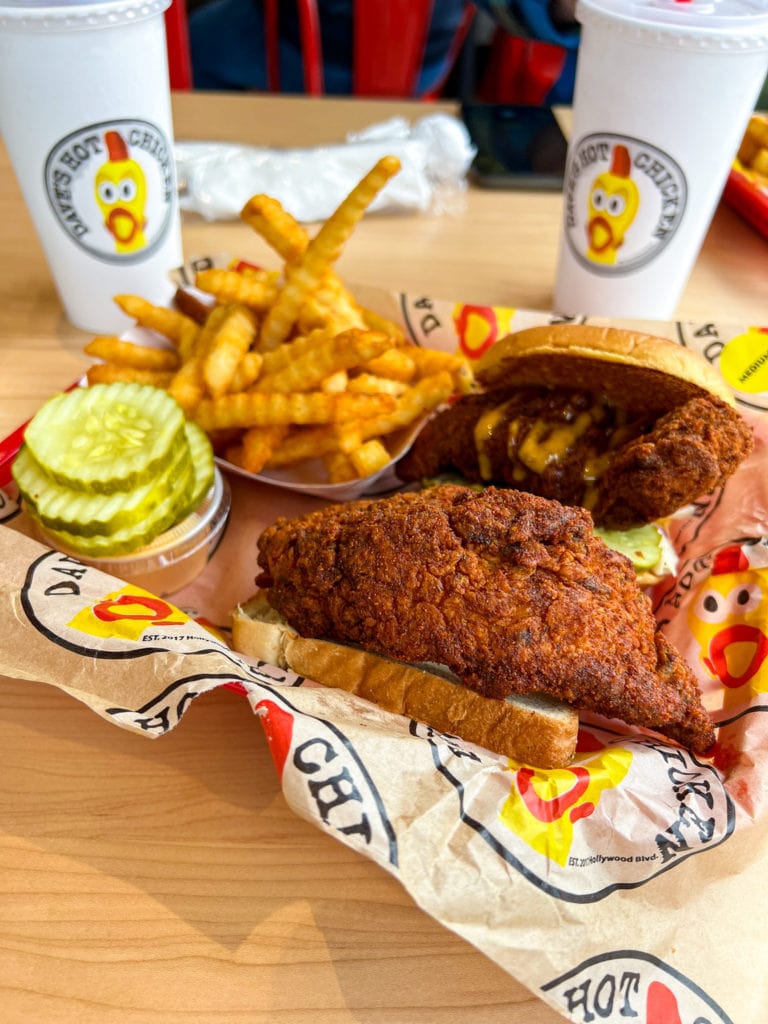 Chicken slider and tender at Dave's Hot Chicken in Columbus, Ohio. 