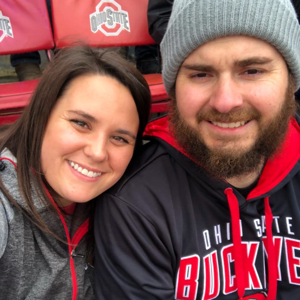 Parents enjoying an OHIO STATE Football Game.