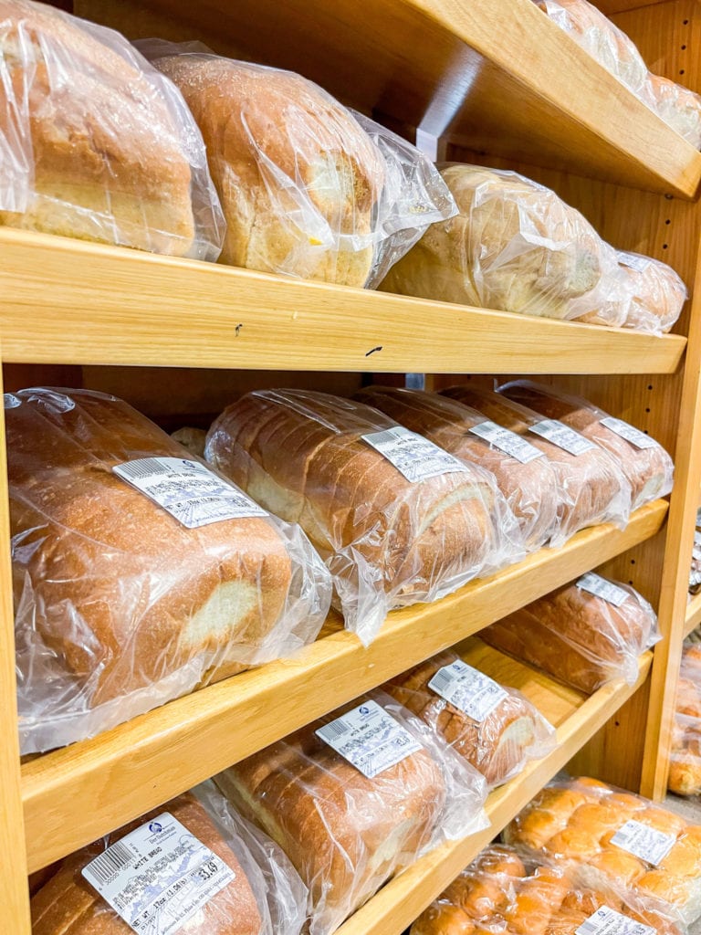 Bread options at Der Dutchman in Plain City Ohio. 