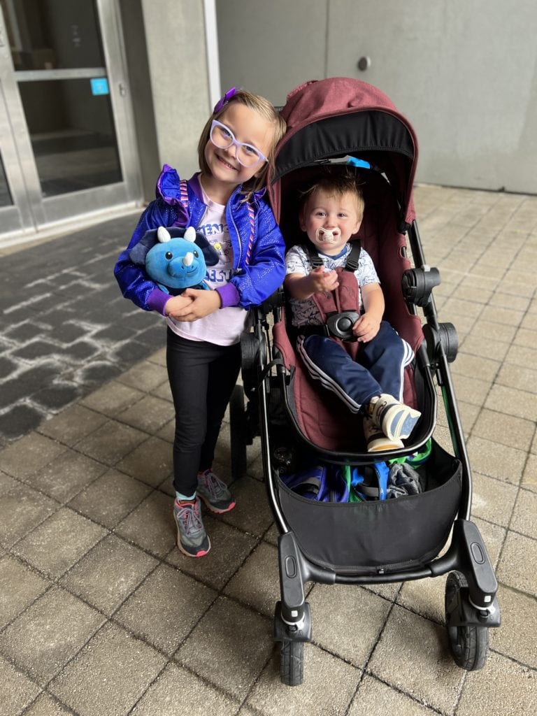 Kids outside of COSI.