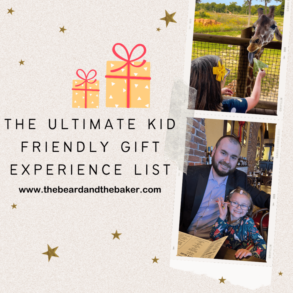 Cover photo for the ultimate kid friendly gift experience list. 