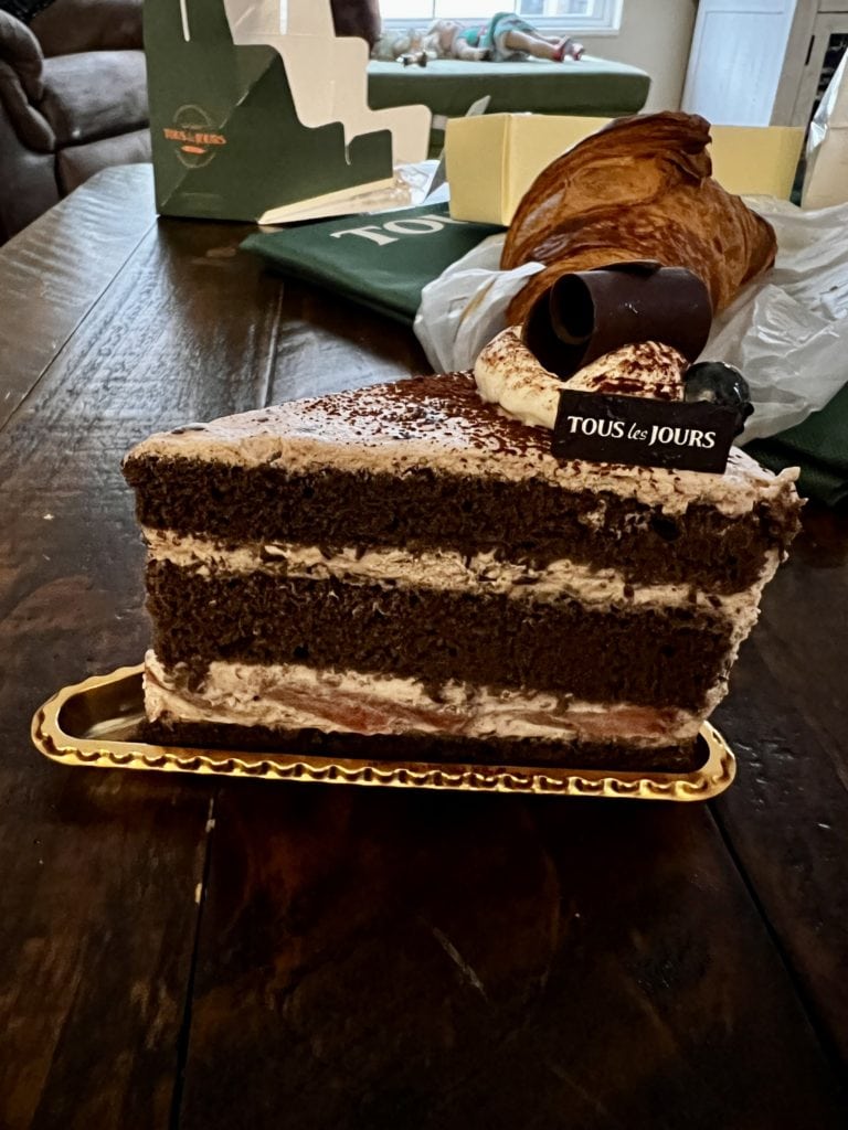 Chocolate cloud cake at tous les jours in columbus ohio.